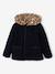 Manteau fille à capuche camel+marine - vertbaudet enfant 