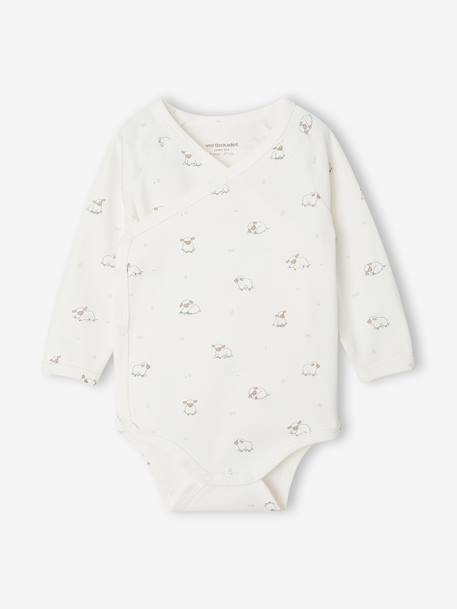 Pack of 2 long-sleeved newborn bodysuits cappuccino+pale pink+sage green - vertbaudet enfant 