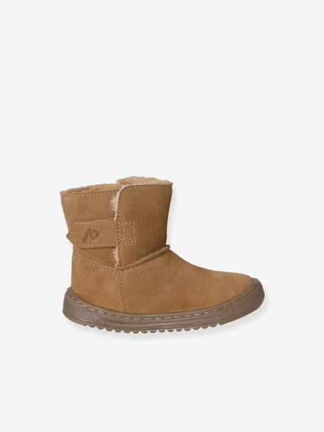 Baby first walking leather boots brown - vertbaudet enfant 