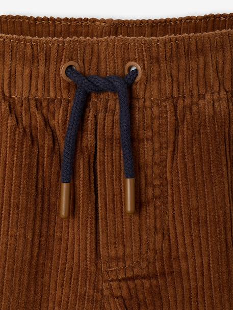 Wide-leg corduroy trousers for boys cappuccino+lichen - vertbaudet enfant 