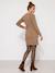 Maternity long-sleeved knit dress taupe - vertbaudet enfant 