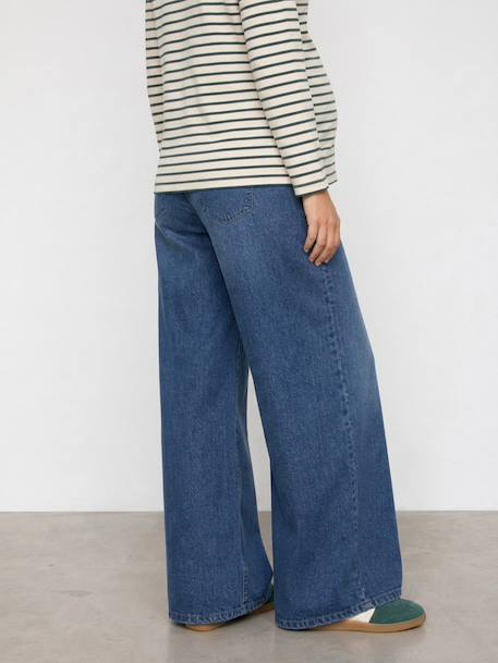 Wide-leg maternity jeans stone - vertbaudet enfant 