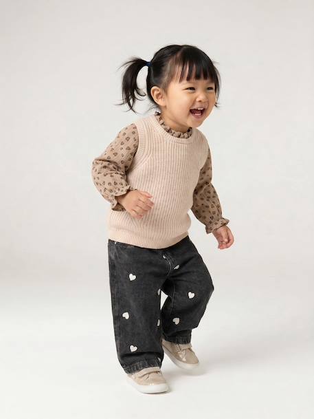 2-in-1 Jumper for Babies ecru+rosy+sky blue - vertbaudet enfant 