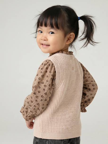 2-in-1 Jumper for Babies ecru+rosy+sky blue - vertbaudet enfant 