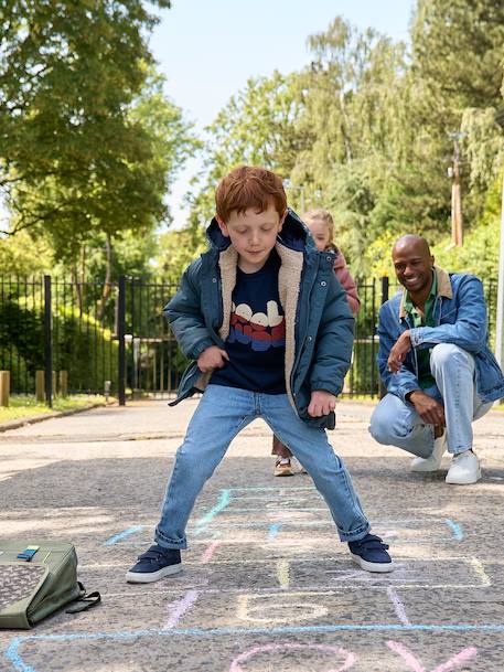 Parka 3 en 1 garçon amovible bleu ardoise+noix de pécan - vertbaudet enfant 