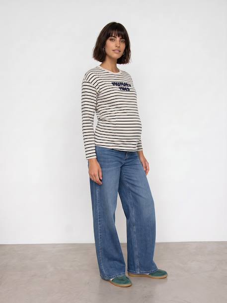 Wide-leg maternity jeans stone - vertbaudet enfant 