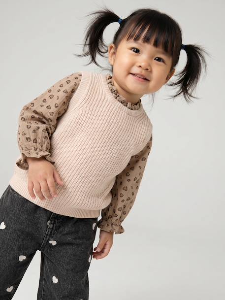 2-in-1 Jumper for Babies ecru+rosy+sky blue - vertbaudet enfant 