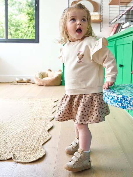 Long-sleeved dress for baby girls vanilla - vertbaudet enfant 