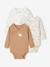 Lot de 2 bodies naissance manches longues cappuccino+rose pâle+vert sauge - vertbaudet enfant 