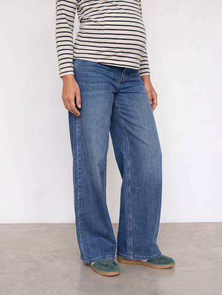Wide-leg maternity jeans stone - vertbaudet enfant 