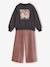 Ensemble fille sweat et pantalon anthracite+écru - vertbaudet enfant 