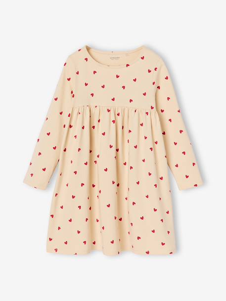 Ensemble fille cardigan et robe imprimée fleurs camel+marine+vert de gris - vertbaudet enfant 
