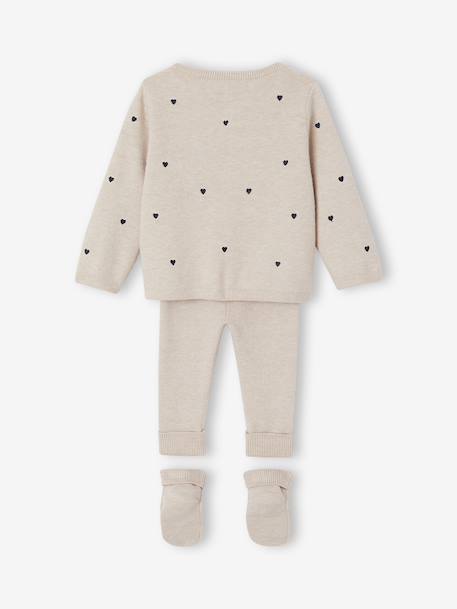 3-piece set for baby girls marl beige - vertbaudet enfant 