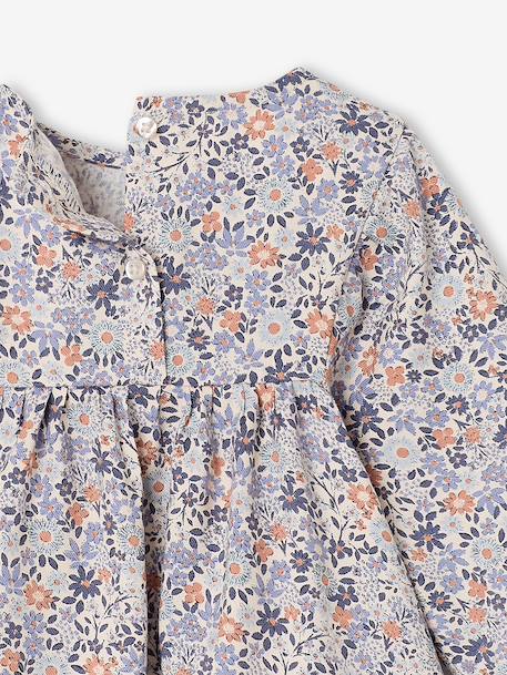 Long-sleeved dress for baby girls blue+hazel - vertbaudet enfant 