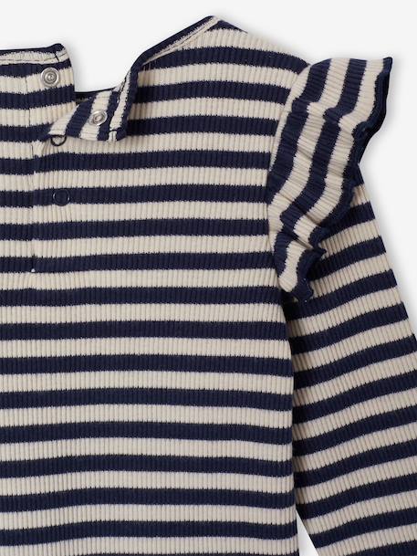 T-shirt manches longues bébé fille rose+vanille - vertbaudet enfant 
