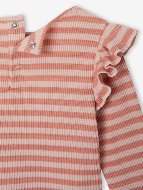 Long-sleeved T-shirt for baby girls rose+vanilla - vertbaudet enfant 