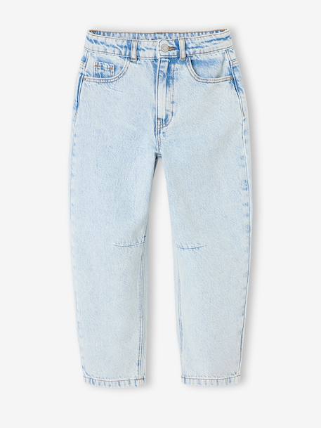 Jean ballon fille bleu moyen+denim bleached - vertbaudet enfant 