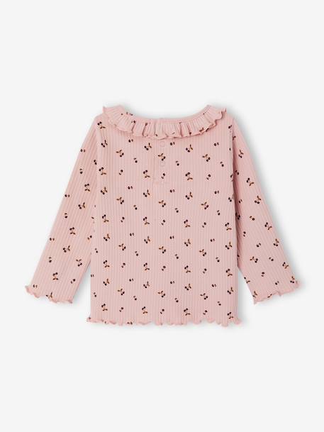 T-shirt bébé imprimé de petits coeurs vanille+vieux rose - vertbaudet enfant 