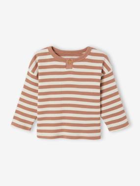 -Long-sleeved striped T-shirt for baby