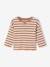 Long-sleeved striped T-shirt for baby cappuccino+khaki - vertbaudet enfant 
