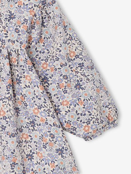 Robe bébé fille manches longues bleu+noisette - vertbaudet enfant 