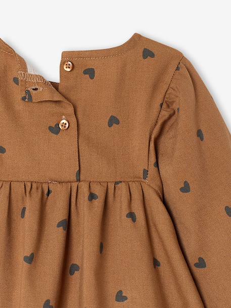 Robe bébé fille manches longues bleu+noisette - vertbaudet enfant 