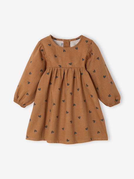 Long-sleeved dress for baby girls blue+hazel - vertbaudet enfant 