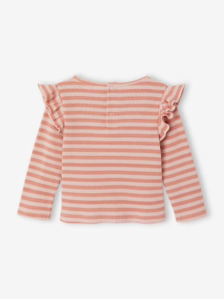 T-shirt manches longues bébé fille rose+vanille - vertbaudet enfant 