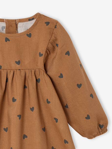 Robe bébé fille manches longues bleu+noisette - vertbaudet enfant 
