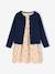 Ensemble fille cardigan et robe imprimée fleurs camel+marine+vert de gris - vertbaudet enfant 