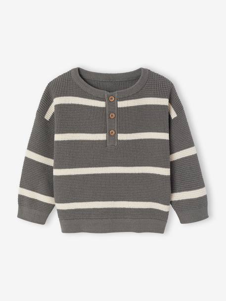 Pull bébé manches longues vert de gris - vertbaudet enfant 