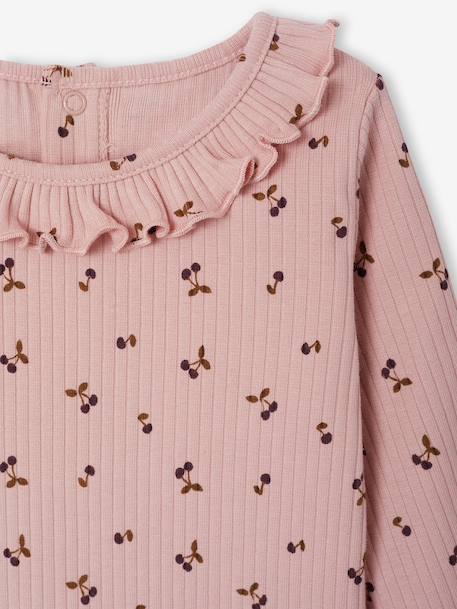 T-shirt for babies printed with little hearts old rose+vanilla - vertbaudet enfant 