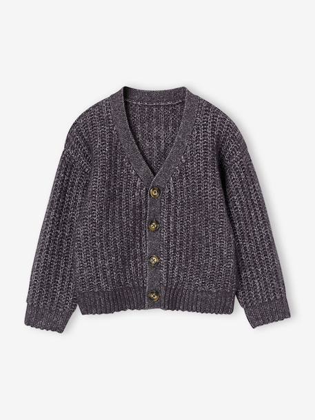 V-neck cardigan for boys slate grey - vertbaudet enfant 