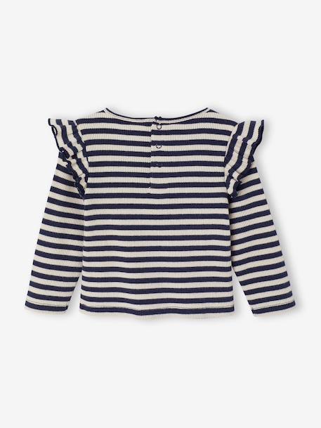Long-sleeved T-shirt for baby girls rose+vanilla - vertbaudet enfant 