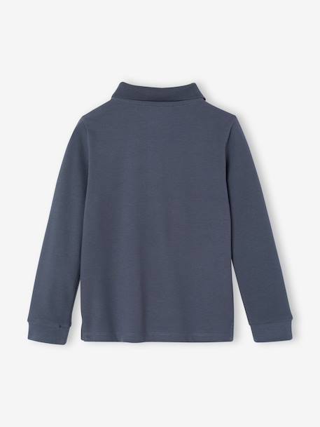 Pack of 2 long-sleeved polo shirts for boys slate blue+white - vertbaudet enfant 