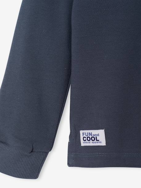 Pack of 2 long-sleeved polo shirts for boys slate blue+white - vertbaudet enfant 