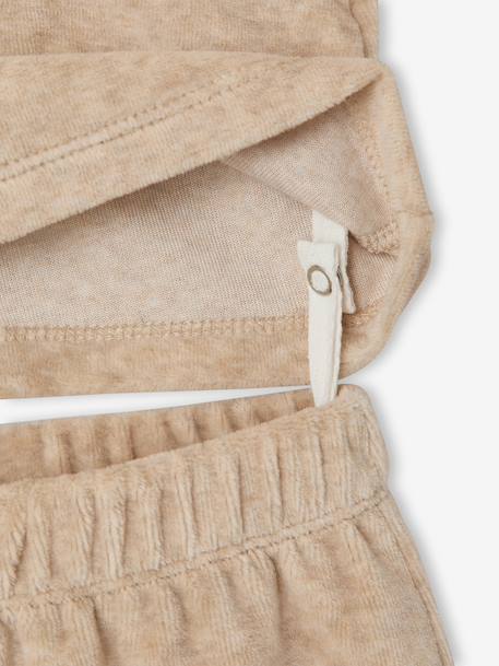 Lot de 2 pyjamas bébé fille ouverture dos beige chiné - vertbaudet enfant 