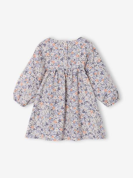 Long-sleeved dress for baby girls blue+hazel - vertbaudet enfant 