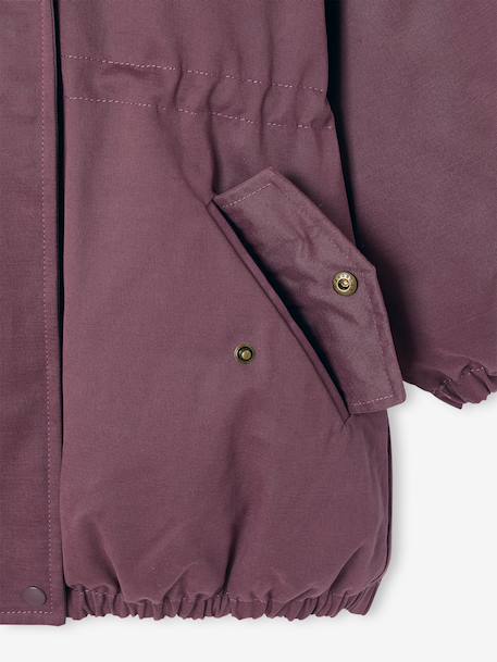 Parka fille à capuche doublée imitation fourrure bois de rose+noir+prune+vert foncé - vertbaudet enfant 