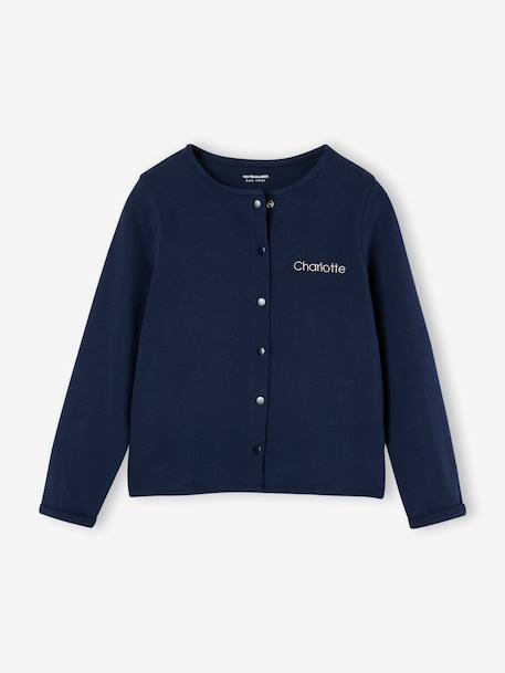 Ensemble fille cardigan et robe imprimée fleurs camel+marine+vert de gris - vertbaudet enfant 