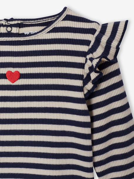 T-shirt manches longues bébé fille rose+vanille - vertbaudet enfant 