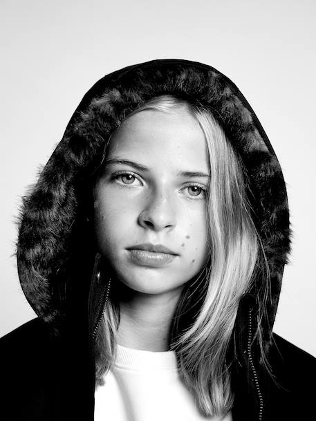 Parka fille doublée noir - vertbaudet enfant 