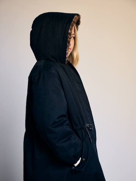 Parka fille doublée noir - vertbaudet enfant 