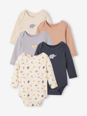 Lot de 5 bodies bébé garçon manches longues - vertbaudet enfant