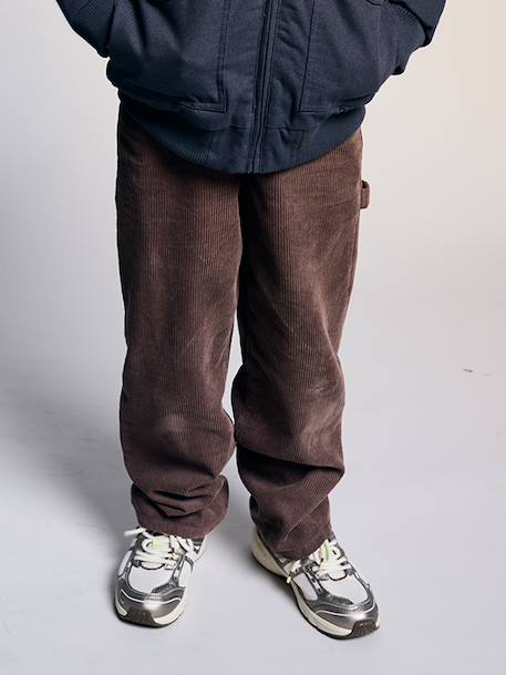 Velvet Cargo Trousers, JONEN anthracite+hazel - vertbaudet enfant 