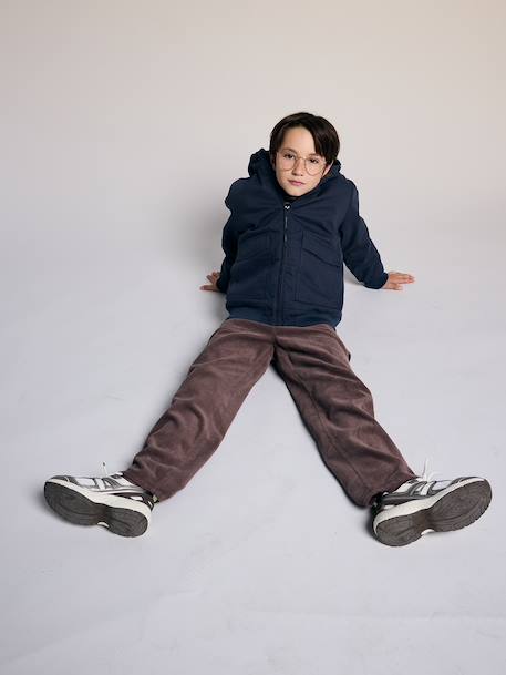 Pantalon battle garçon en velours anthracite+noisette - vertbaudet enfant 