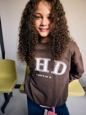 -Printed sweatshirt with long sleeves for girls
