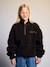 Sherpa sweatshirt with zipped high neck for girls chocolate - vertbaudet enfant 