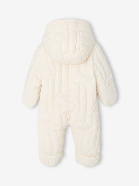 Newborn pramsuit with hood ecru - vertbaudet enfant 