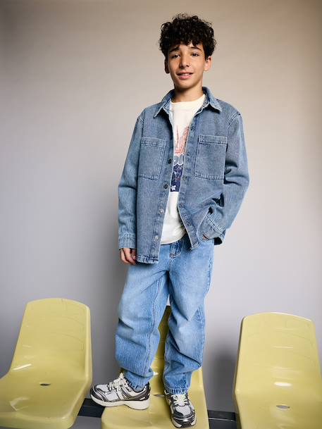 Denim shirt for boys stone - vertbaudet enfant 
